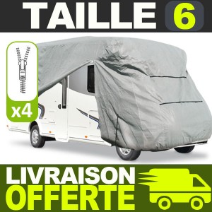 Bache protection Camping Car Taille 06 en Polyester gris 4 couches Bache protection Camping Car Taille 06 en Polyester gris 4 couches